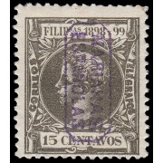 Islas Marianas 6 1899 Alfonso XIII Sello auténtico Sobrecarga falsa MH
