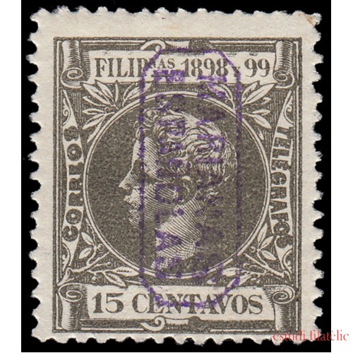 Islas Marianas 6 1899 Alfonso XIII Sello auténtico Sobrecarga falsa MH