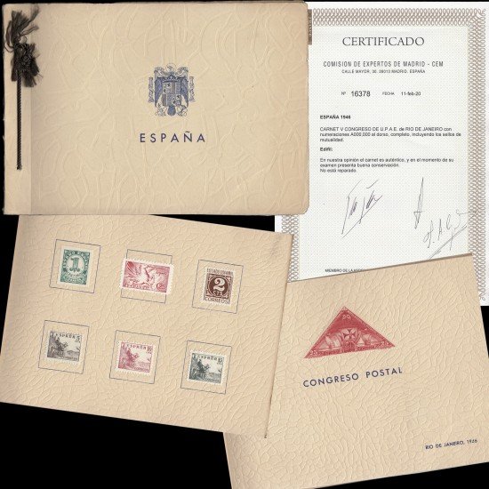 España Spain 1946 Carnet V Congreso de U.P.A.E. en Río de Janeiro Completo España Spain 1946 Carnet V Congreso de U.P.A.E. en Río de Janeiro Completo