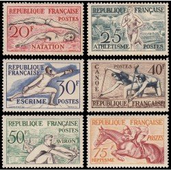 France Francia 960/65 1953 Juegos Olímpicos de Helsinki (1952) MH France Francia 960/65 1953 Juegos Olímpicos de Helsinki (1952) MH