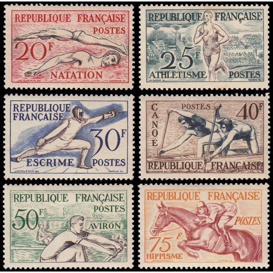 France Francia 960/65 1953 Juegos Olímpicos de Helsinki (1952) MH France Francia 960/65 1953 Juegos Olímpicos de Helsinki (1952) MH
