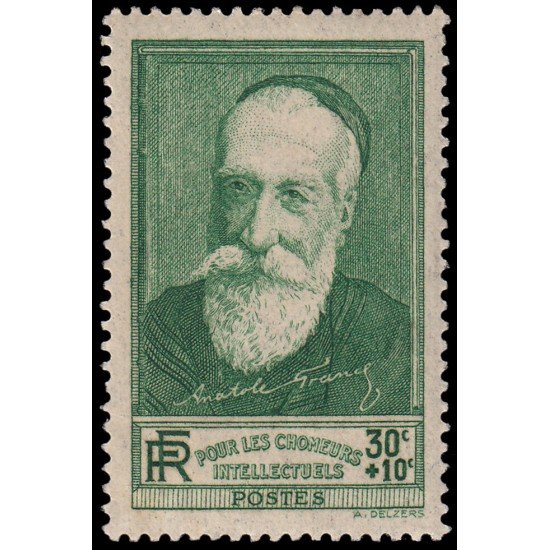 France Francia 343 1937 Pro parados intelectuales Anatole France MNH France Francia 343 1937 Pro parados intelectuales Anatole France MNH