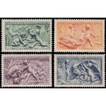 France Francia 859/62 1949 Bajorrelieves de la Fontaine de Bouchardon MNH