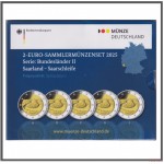 Alemania 2025 Cartera Oficial Monedas 2€ euros Sarre Proof ( 5 cecas )