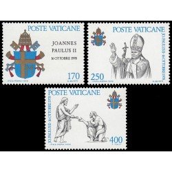 Vaticano 666/68 1979 Entronizamiento de Juan Pablo II MNH Vaticano 666/68 1979 Entronizamiento de Juan Pablo II MNH