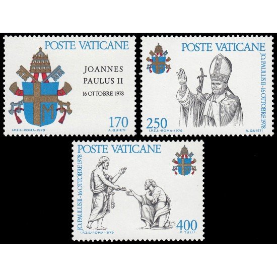 Vaticano 666/68 1979 Entronizamiento de Juan Pablo II MNH
