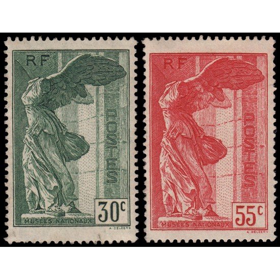 France Francia 354/55 1937 Pro Museos Nacionales Victoria de Samocracia (Louvre) MH France Francia 354/55 1937 Pro Museos Nacionales Victoria de Samocracia (Louvre) MH