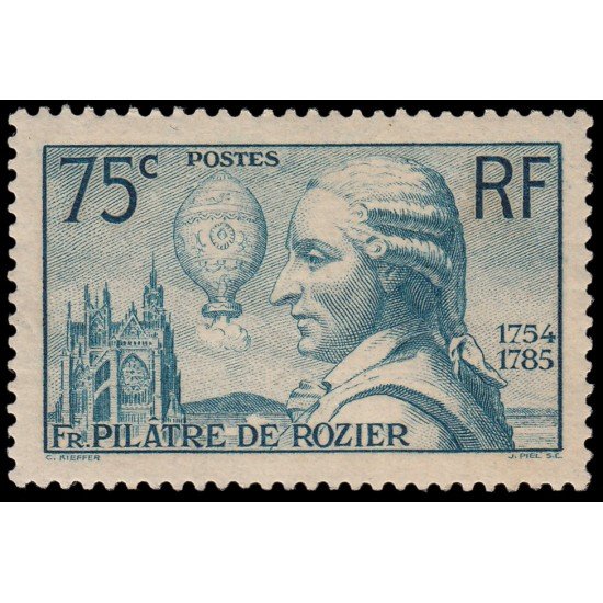 France Francia 313 1936 150 aniv. de la muerte del aeronauta F. Pilâtre de Rozier MH France Francia 313 1936 150 aniv. de la muerte del aeronauta F. Pilâtre de Rozier MH