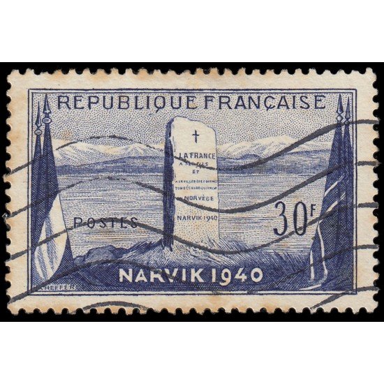 France Francia 922 1952 12 aniv. de la batalla de Narvik (Norvège) Usados France Francia 922 1952 12 aniv. de la batalla de Narvik (Norvège) Usados
