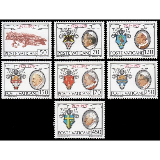 Vaticano 678/84  1979 50 aniv. fundación ciudad del Vaticano MNH
