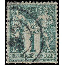 France Francia 61 1876 Paz y Comercio (Tipo Sabio) Usado France Francia 61 1876 Paz y Comercio (Tipo Sabio) Usado