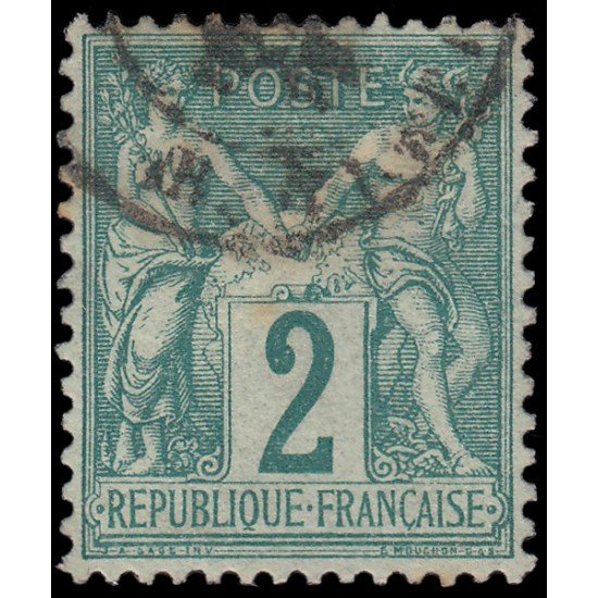 France Francia 62 1876 Paz y Comercio (Tipo Sabio) Usado