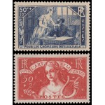 France Francia 307/08 1935 A Favor Parados Intelectuales MNH