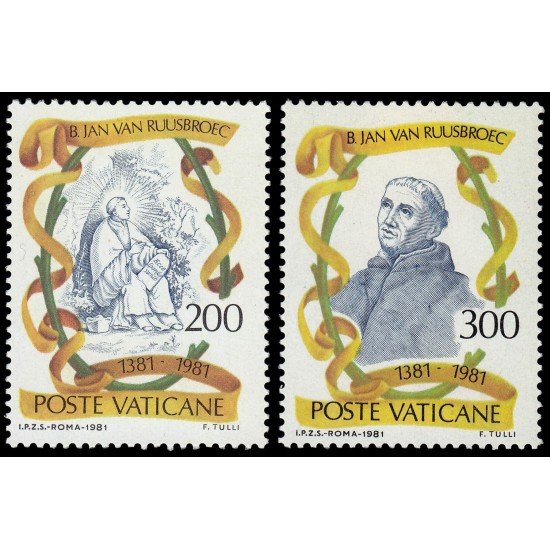 REL/S Vaticano 713/14  1981  6 Centemario de la muerte de B. J. van Ruusbroec MNH