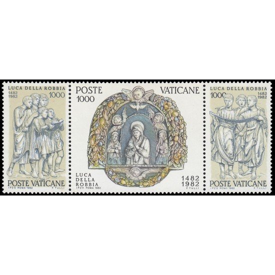REL/S Vaticano 728/30 1982  5 Centenario de la muerte del escultor Luca Della Robbia Esculturas MNH