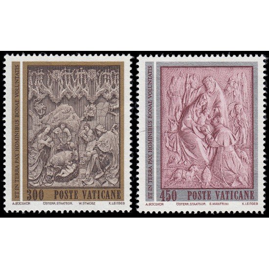 Vaticano 737/38 1982 Navidad Esculturas MNH