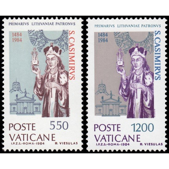 Vaticano 749/50 1984 5 Centenario de la muerte de St. Casimiro de Lituania MNH