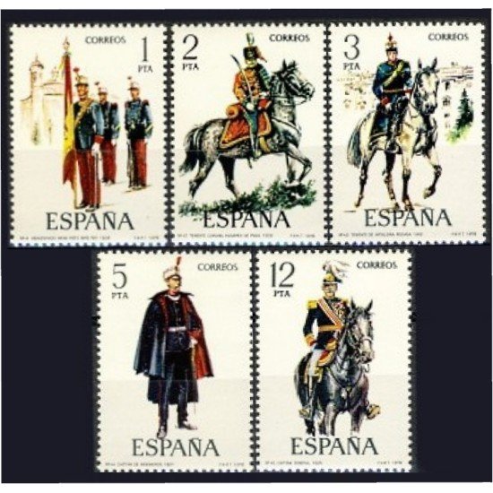 España Spain 2451/55 1978 Uniformes militares MNH España Spain 2451/55 1978 Uniformes militares MNH