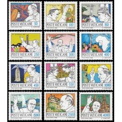 Vaticano  755/66 1984 Serie Viajes de S S Juan Pablo II MNH