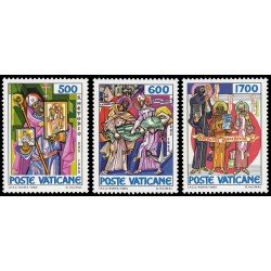 REL/S Vaticano 770/72 1985  1100 aniv. de la muerte de St. Metodo arzovispo de Moravia MNH