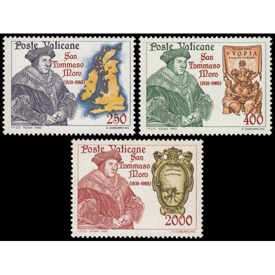 Vaticano 773/75 1985  450 aniv. de la muerte de St. Tomás Moro MNH