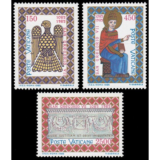 REL/S Vaticano 776/78 1985  99 Centenario de la muerte de St. Gregorio VII MNH