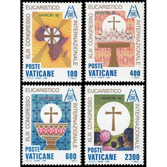 REL/S  Vaticano 779/82 1985  43 Congreso eucarístico internacional Nairobi MNH