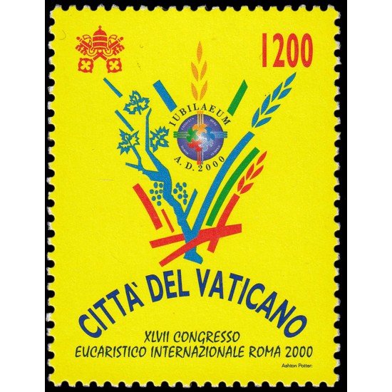 Vaticano 1197 2000 47 congreso eucarístico internacional en Roma MNH Vaticano 1197 2000 47 congreso eucarístico internacional en Roma MNH