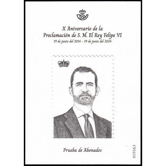España Spain Grabado 2024 Efemérides 10 Av S.M. el Rey Felipe VI