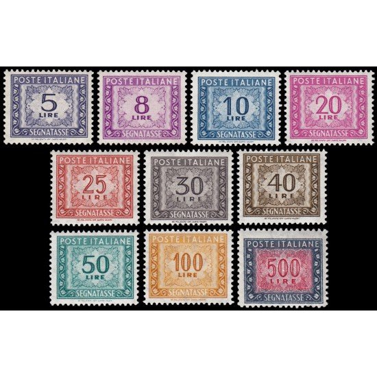 Italia Tasas 79/87 1955-56 Números MNH Italia Tasas 79/87 1955-56 Números MNH