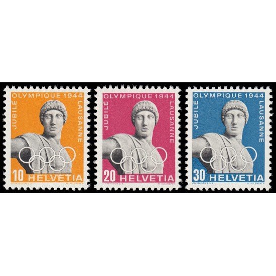 Suiza Switzerland 392/94 1944 50 Años de la creación del Comité Internacional Olímpico MNH