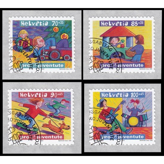 Suiza Switzerland 1778/81 2003 Por la juventud Sellos de Navidad, juegos y ocio Autoadhesivos Suiza Switzerland 1778/81 2003 Por la juventud Sellos de Navidad, juegos y ocio Autoadhesivos