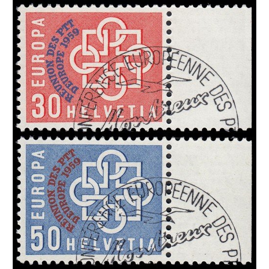 Suiza Switzerland 632/33 1959 Europa Conferencia PTT Matasellos a favor MNH Suiza Switzerland 632/33 1959 Europa Conferencia PTT Matasellos a favor MNH