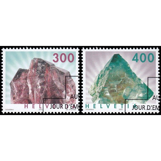 Suiza Switzerland 1776/77 2003 Minerales Matasellos a favor MNH