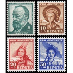 Suiza Switzerland 354/57 1940 Pro juventud Gottfried Keller MNH Suiza Switzerland 354/57 1940 Pro juventud Gottfried Keller MNH