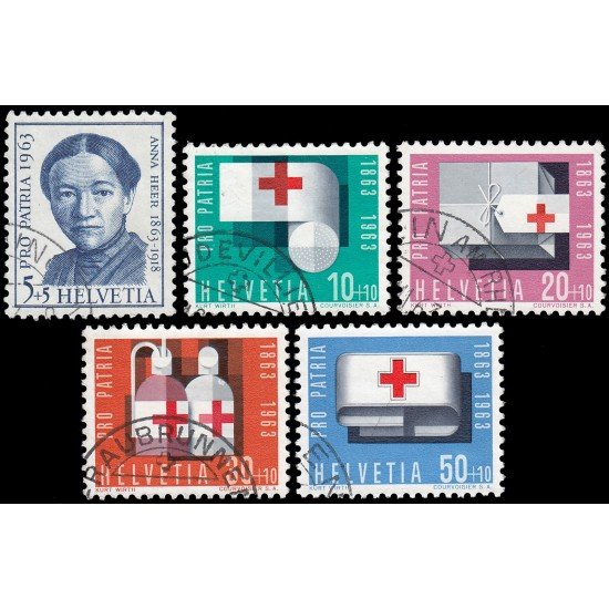 Suiza Switzerland 711/15 1963 Pro patria Anna Heer Cruz Roja Usados Suiza Switzerland 711/15 1963 Pro patria Anna Heer Cruz Roja Usados