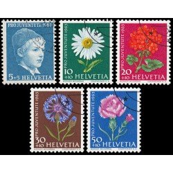 Suiza Switzerland 721/25 1963 Albert Anker Flores flowers Matasellos a favor y Usados Suiza Switzerland 721/25 1963 Albert Anker Flores flowers Matasellos a favor y Usados