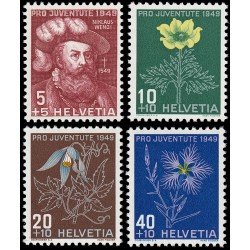 Suiza Switzerland 493/96 1949 Pro juventud Nicolás Wengi Flores flowers MNH Suiza Switzerland 493/96 1949 Pro juventud Nicolás Wengi Flores flowers MNH