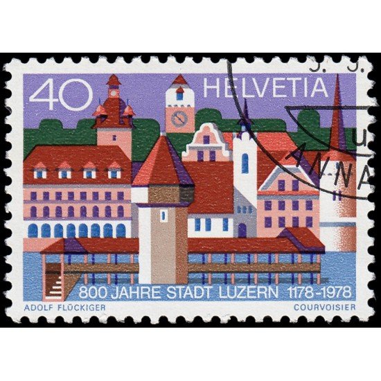 Suiza Switzerland 1047 1978 800 Aniv. de la ciudad de Lucerne Matasellos a favor MNH Suiza Switzerland 1047 1978 800 Aniv. de la ciudad de Lucerne Matasellos a favor MNH