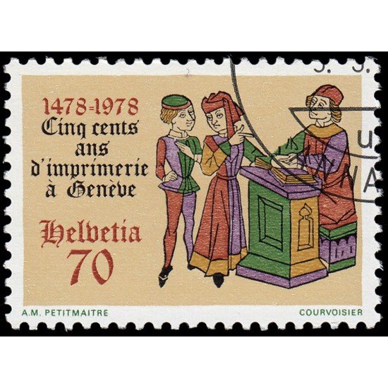 Suiza Switzerland 1048 1978 500 Aniv. de la imprenta en Ginebra Libro de 1478 Matasellos a favor MNH Suiza Switzerland 1048 1978 500 Aniv. de la imprenta en Ginebra Libro de 1478 Matasellos a favor MNH