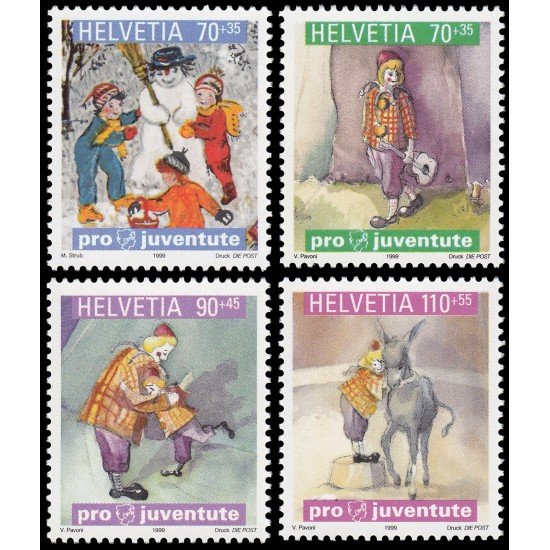 Suiza Switzerland 1629/32 1999 Por la juventud Navidad Ilustraciones de cuentos infantiles MNH Suiza Switzerland 1629/32 1999 Por la juventud Navidad Ilustraciones de cuentos infantiles MNH