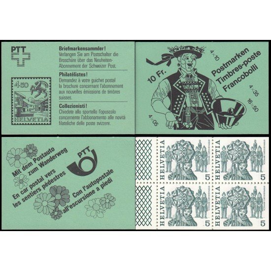 Suiza Switzerland Carnet C-1033a II 1977 Serie Costumbres populares MNH Suiza Switzerland Carnet C-1033a II 1977 Serie Costumbres populares MNH