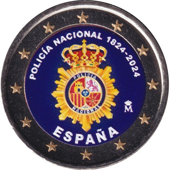 España 2024 2 € euros conmemorativos Color 5 Policía Nacional España 2024 2 € euros conmemorativos Color 5 Policía Nacional