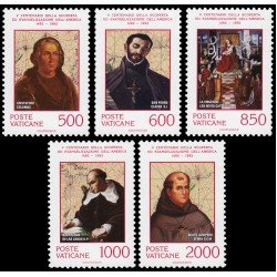 Vaticano 919/23 1992 5 Centenario descubrimiento y evangelización América MNH Vaticano 919/23 1992 5 Centenario descubrimiento y evangelización América MNH