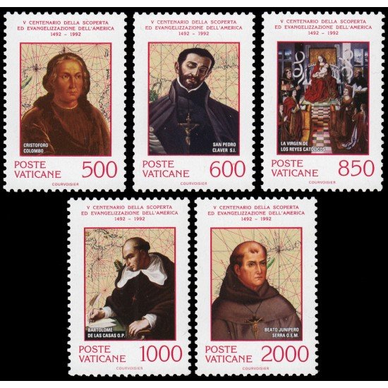 Vaticano 919/23 1992 5 Centenario descubrimiento y evangelización América MNH