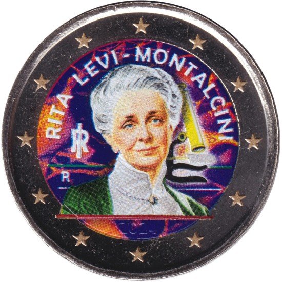 Italia 2024 2 € euros conmemorativos Color Rita Levi-Montalcini
