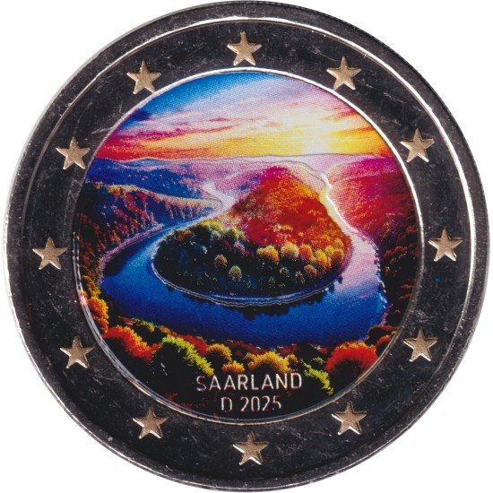Alemania 2025 2 € euros conmemorativos Color Sarre ( 1 ceca ) Alemania 2025 2 € euros conmemorativos Color Sarre ( 1 ceca )