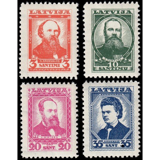 Letonia Latvia 207/10 1935 Escritores y poetas de Letonia MNH Letonia Latvia 207/10 1935 Escritores y poetas de Letonia MNH