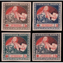 Letonia Latvia 55/58 1920 Sobretasa en beneficio de la Cruz Roja Sin dentar MH Letonia Latvia 55/58 1920 Sobretasa en beneficio de la Cruz Roja Sin dentar MH
