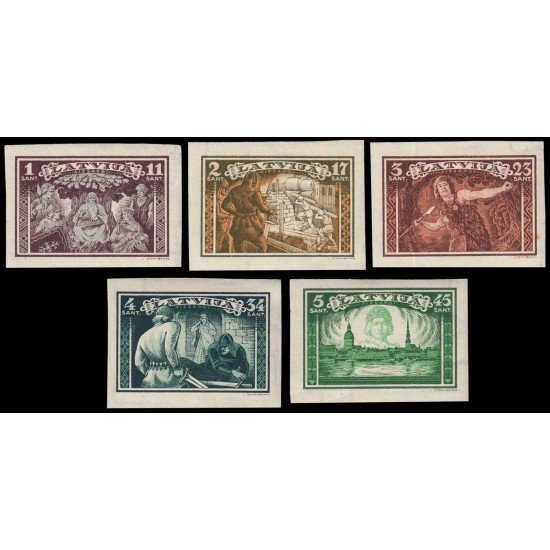 Letonia Latvia 190/94 1932 En beneficio de las Milicias Sin dentar MNH Letonia Latvia 190/94 1932 En beneficio de las Milicias Sin dentar MNH